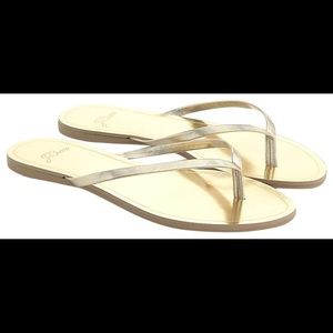 Jcrew Gold Mirror Metallic Capris Sandals